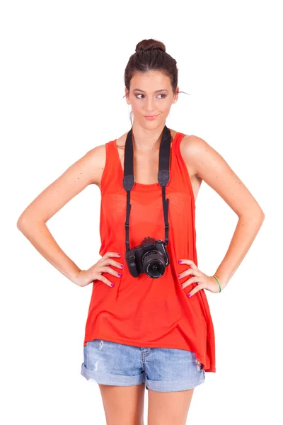 Young female photograper — Stock Photo, Image