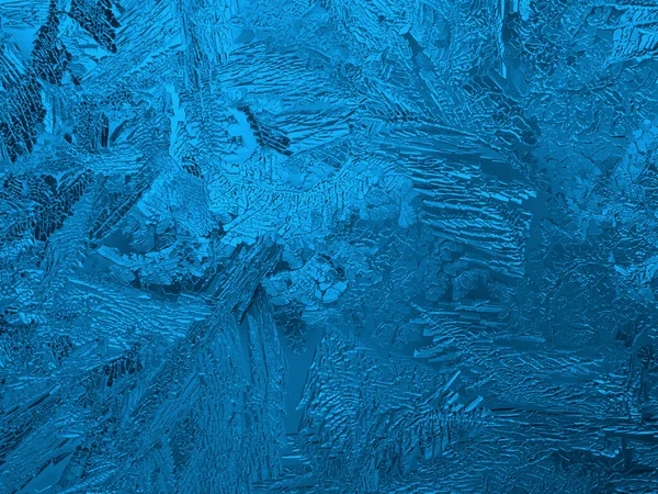 Cristales Hielo Fantasía Fondo Pantalla Invierno Azul Ardiente Dibujo Escarcha — Foto de Stock