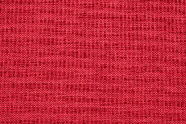 Close Uma Superfície Tecido Vermelho Escuro Textura Semelhante Linho Fundo — Fotografia de Stock