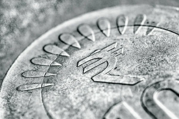 Переклад Рупія Фрагмент Індійської Монети Номіналом Рупій Знаком Національної Валюти — стокове фото