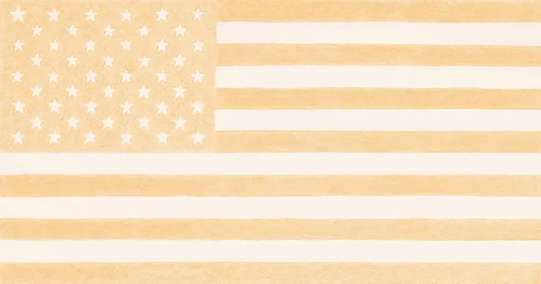 Americká Vlajka Světle Hnědé Pozadí Vlastenecké Pozadí Hvězdy Pruhy Pastelových — Stock fotografie