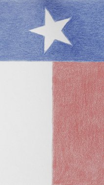 Teksas bayrağı. Vatansever yapılı arka plan. Dikey arkaplan. Amerikan devletlerinden birinin sembolü. Solgun Yalnız Yıldız Eyaleti