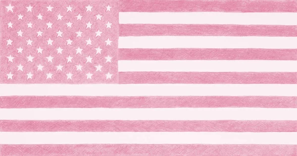 Bandeira Americana Cor Rosa Claro Fundo Cenário Patriótico Estrelas Violetas — Fotografia de Stock