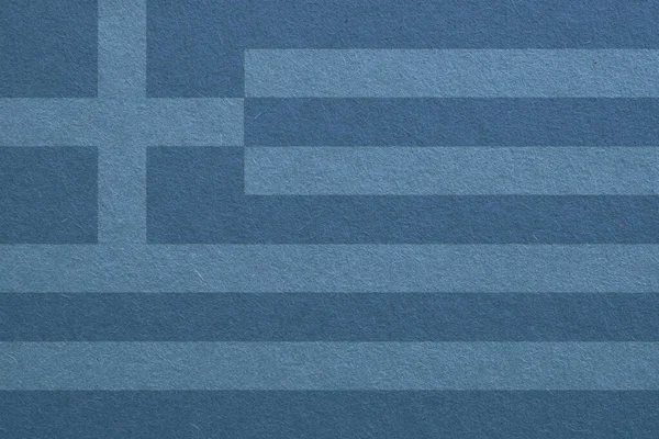 Mavi Karton Yüzeyde Yunan Bayrağı Ana Hatları Selüloz Lifli Kağıt — Stok fotoğraf