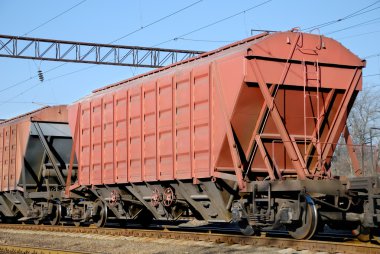 arabalar için kuru yük taşıyan tren