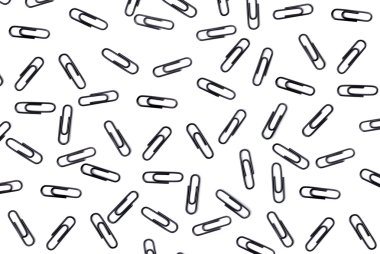 Set of black writing paper clips clipart