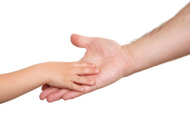 çocuk ve babanın el sallamak