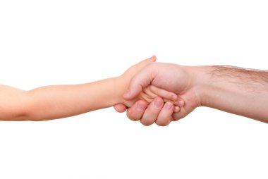 çocuk ve babanın el sallamak