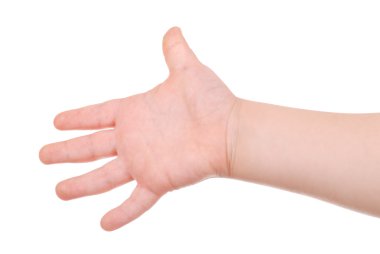 Çocuk el beyaz izole