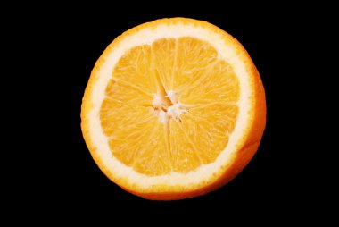 Turuncu izole üzerinde siyah dilimlenmiş