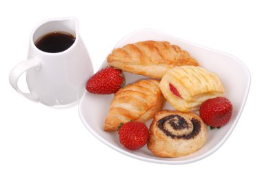 izole plaka üzerinde taze çörek