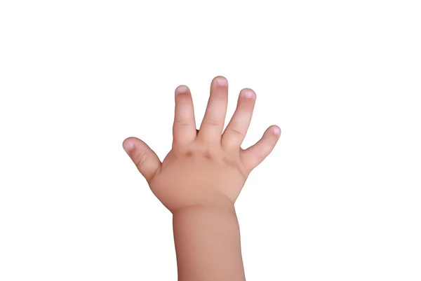 Children's hand geïsoleerd op een witte achtergrond — Stockfoto