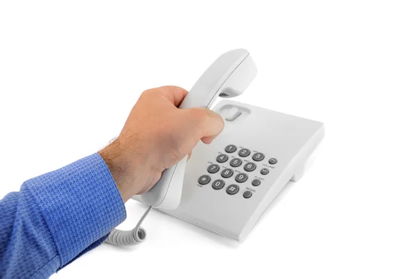 Telephone with hand — Stock Photo, Image