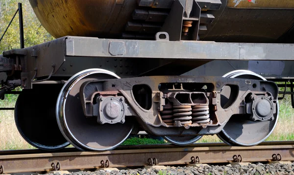 The wheel mechanism of the train — Stock Photo, Image