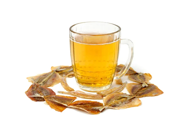 The stockfish around beer glass — Stock Photo, Image