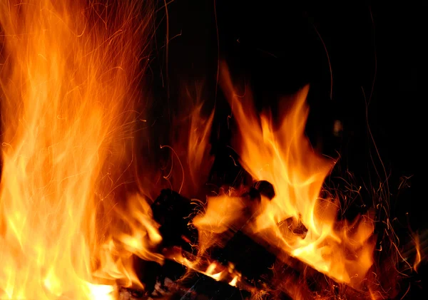 The wood burns on fire — Stock Photo, Image