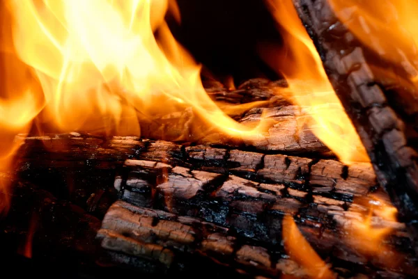 The wood burns on fire — Stock Photo, Image