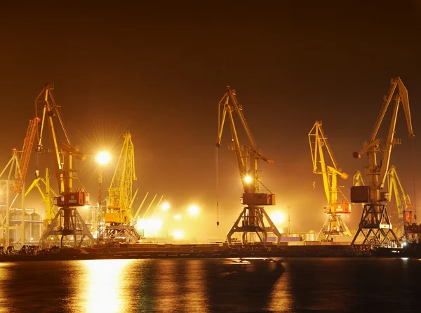 Industrial port at night — Stock Photo, Image