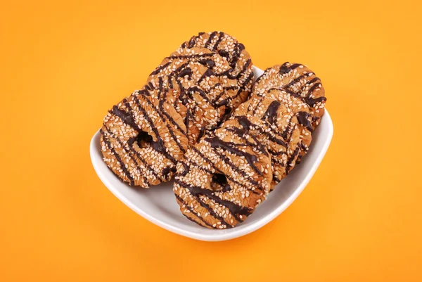 Cookies with glaze on a plate — Stock Photo, Image