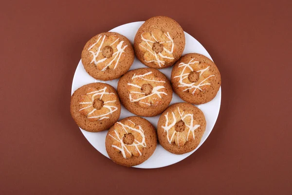 Cookies with glaze on a plate — Stock Photo, Image