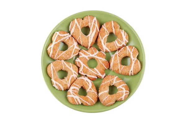 Cookies with glaze on a plate — Stock Photo, Image