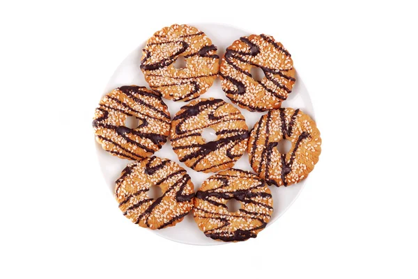 Biscuits avec glaçure sur une assiette — Photo