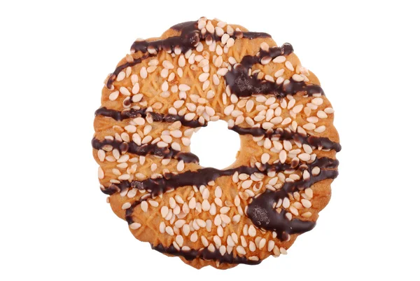One cookies in chocolate glaze — Stock Photo, Image