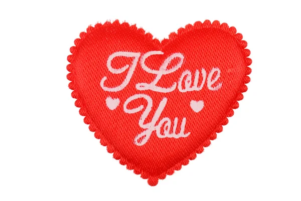 Red heart from a fabric — Stock Photo, Image