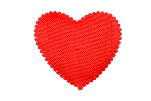 Red heart from a fabric — Stock Photo, Image