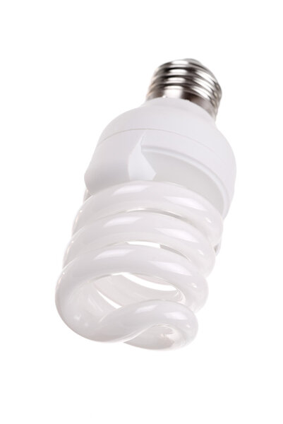 энергосберегающая лампа на белом
