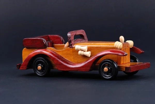 A toy car made of wood — Stock Photo, Image