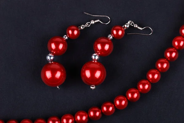 Perline e collane rosse — Foto Stock