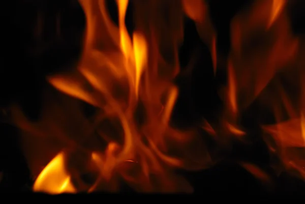 Close-up of fire on a black — Stock Photo, Image