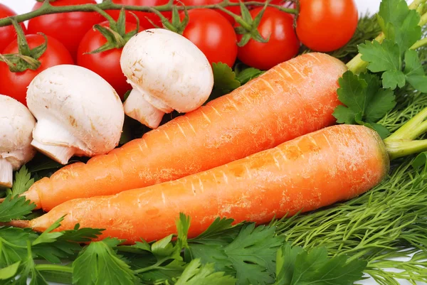 Marchew i pomidorów i innych warzyw — Zdjęcie stockowe