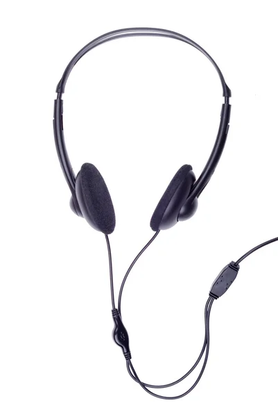 Czarny słuchawki rodzajowy biały — Zdjęcie stockowe