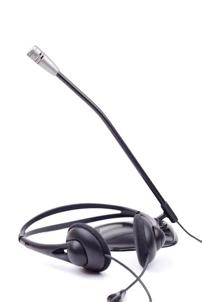Czarny rodzajowy słuchawki i mikrofon — Zdjęcie stockowe