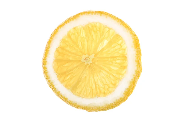 白で隔離されたレモンスライス — ストック写真