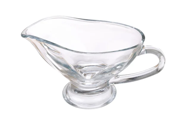 New transparent glass pitcher on white — Stock Photo, Image