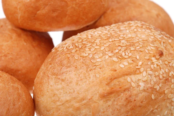 Background from fresh buns — Stock Photo, Image