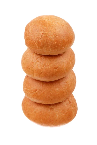 Stack of fresh buns isolated — Stock Photo, Image