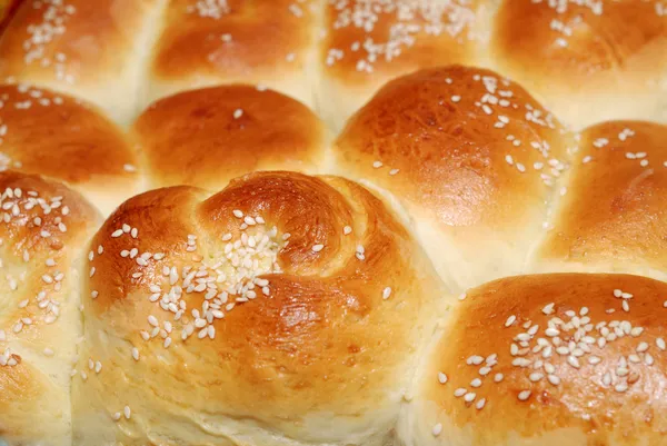 Hintergrund aus hausgemachten Brötchen — Stockfoto