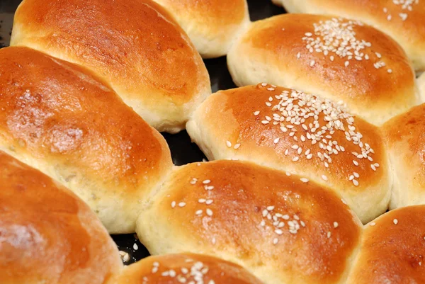 Achtergrond van zelfgemaakte broodjes — Stockfoto