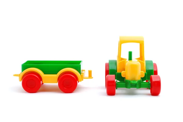 Small toy tractor isolated on white — Stock Photo, Image