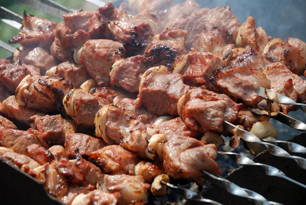 Przygotowanie mięsa na ogień — Zdjęcie stockowe