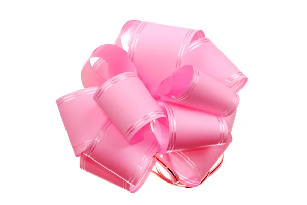 Pink bow isolated on white — Stock Photo, Image