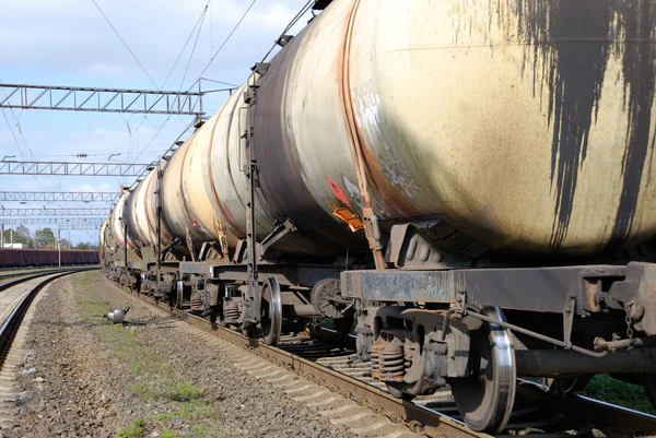 Oil and fuel transportation by rail Stock Photo