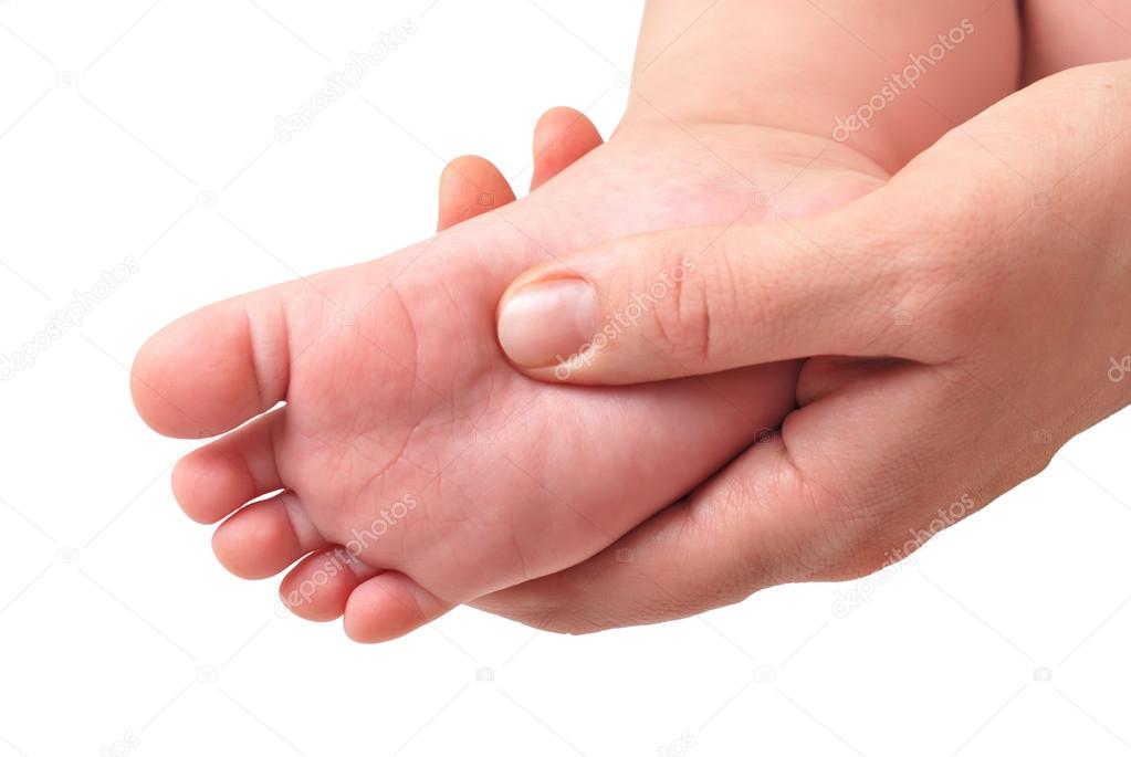 Making massage of children's foot
