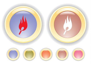 vektör düğmeleri ile yanan Emanet maç simgesi