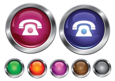 telefon işareti, boş düğme dahil olan toplama simgeler vektör