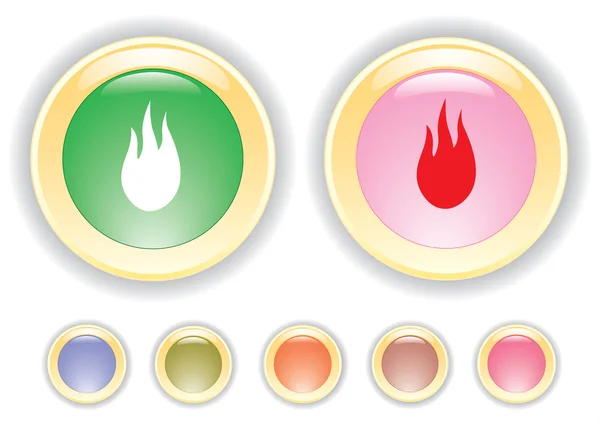 Vektorové ikony ikonou hořící plamen — Stockový vektor